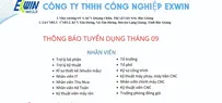 EXWIN TUYỂN DỤNG NHÂN VIÊN QUẢN LÝ