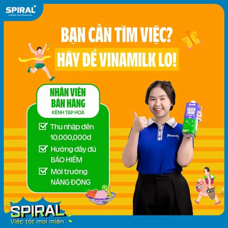 Vinamilk tuyển nhân viên bán hàng (PG) kênh tạp hóa - Hà nội