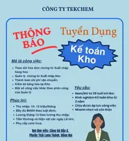 Kế toán Kho làm việc tại KCN Gò Dầu, Long Thành, Đồng Nai