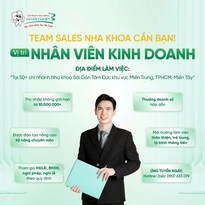 Tuyển GẤP NV Kinh doanh Nha khoa  Thu nhập hấp dẫn 10 - 45tr