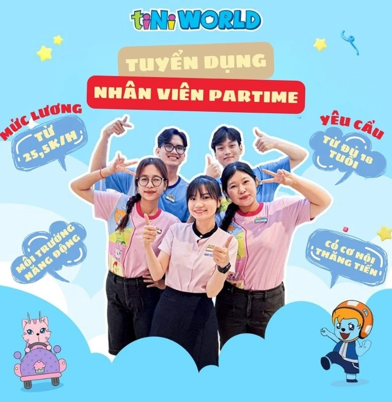 KHU VUI CHƠI GIÁO TRÍ TINIWORLD - NHÂN VIÊN PARTIME