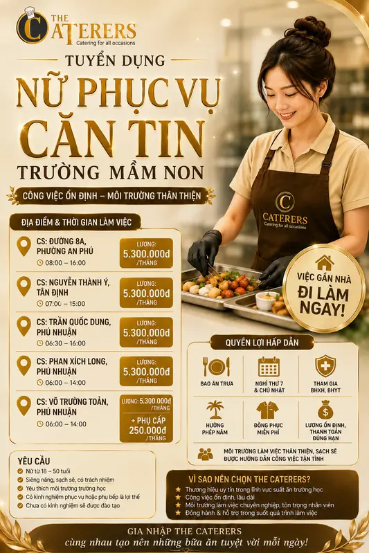 NỮ PHỤC VỤ CĂN TIN MẦM NON