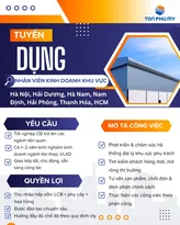 NHÂN VIÊN KINH DOANH KHU VỰC-  CT TNHH TÔN PHÚ MỸ
