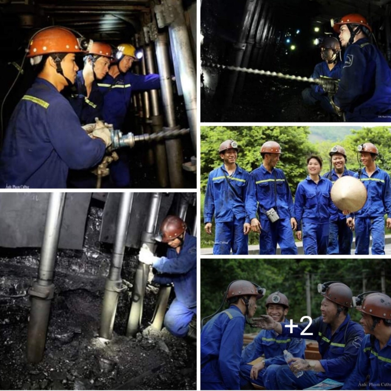 Công nhân khai thác mỏ than, công nhân cơ điện