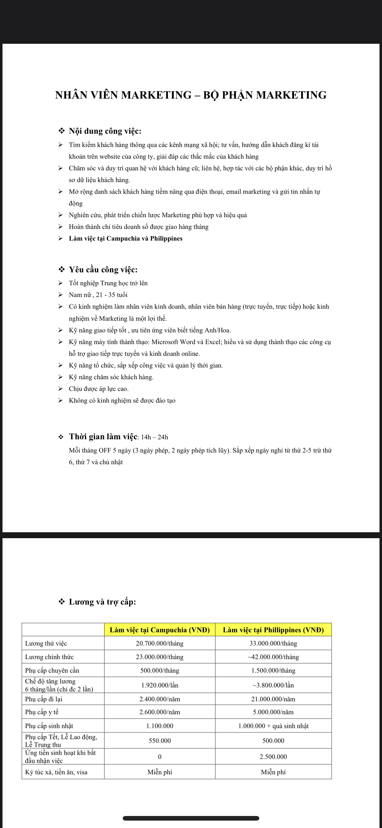 Nhân viên Sales - Marketing