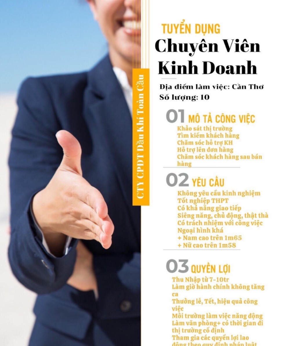 CHUYÊN VIÊN KINH DOANH CN CẦN THƠ