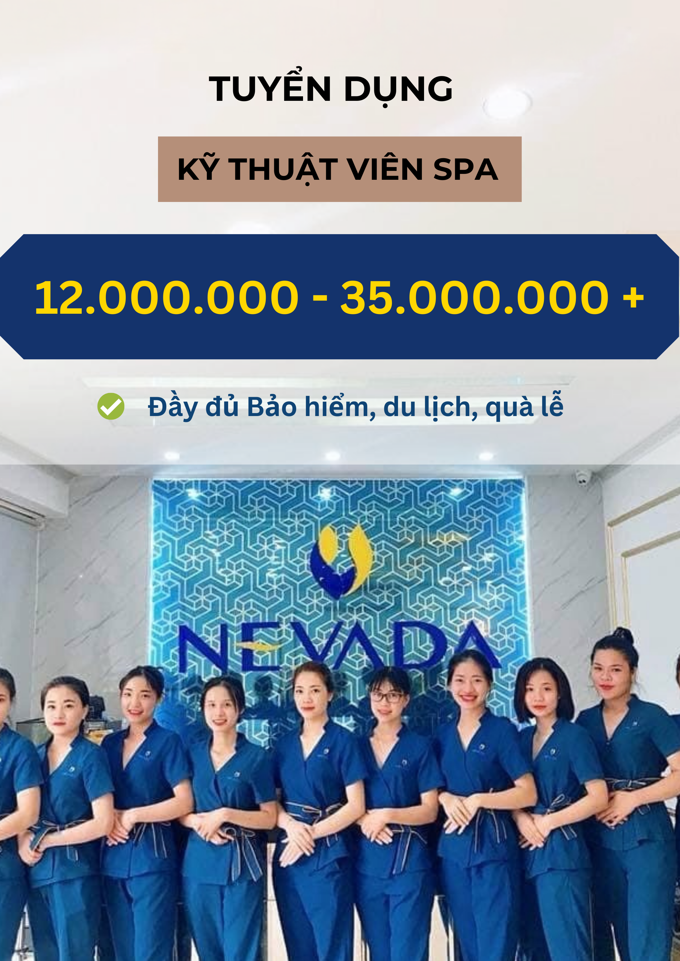 [Hà Nội] Kỹ Thuật Viên Spa - Thu Nhập Tới 35TR++