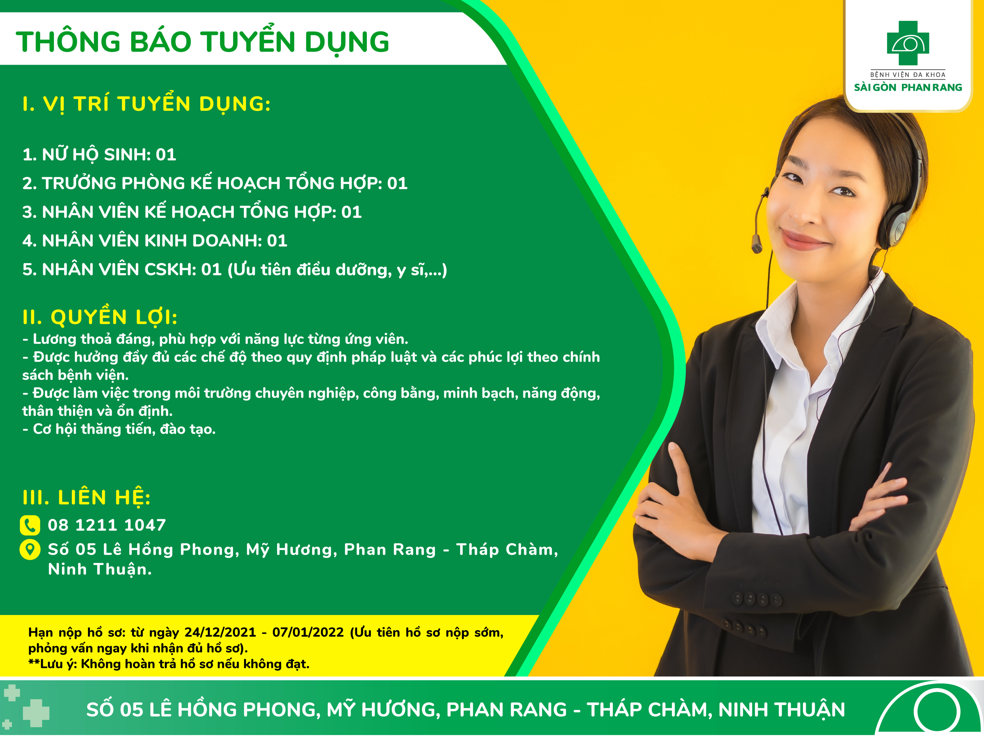 Bệnh viện Sài Gòn - Phan Rang tuyển dụng